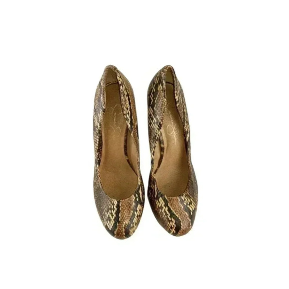 Jessica Simpson Colie Womens Pump Heels Brown Snake Print Close Toe Stilleto 7B - Picture 2 of 12